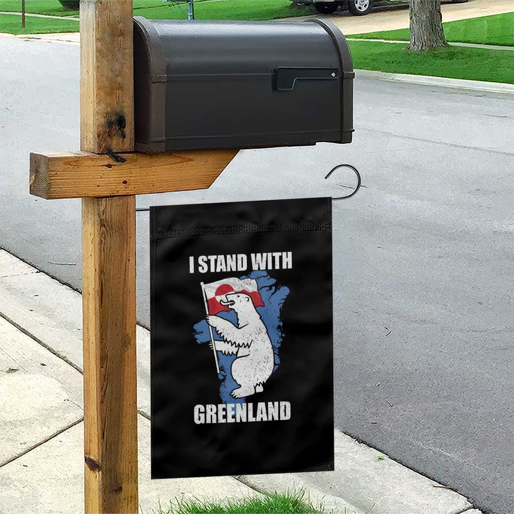 I Stand With Greenland Garden Flag Polar Bear Greenland Protest