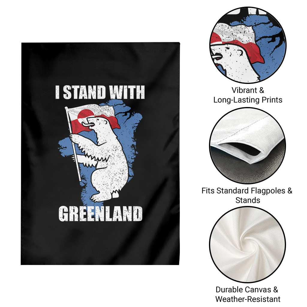 I Stand With Greenland Garden Flag Polar Bear Greenland Protest