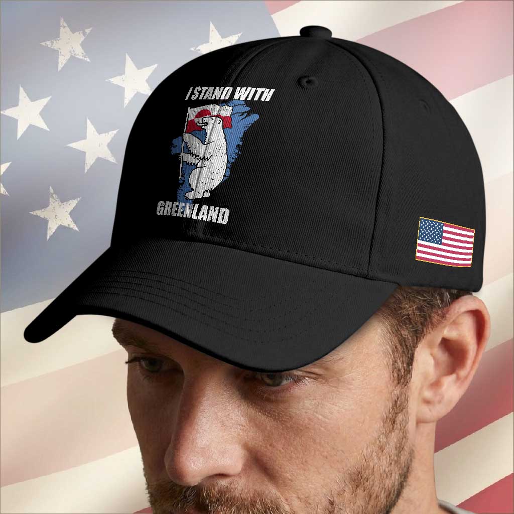 I Stand With Greenland Baseball Cap Polar Bear Greenland Protest