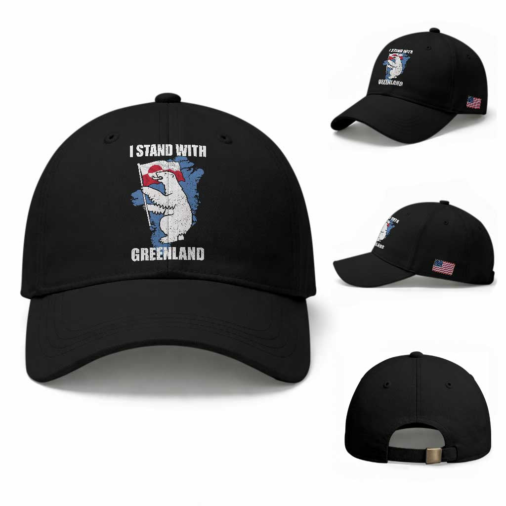I Stand With Greenland Baseball Cap Polar Bear Greenland Protest