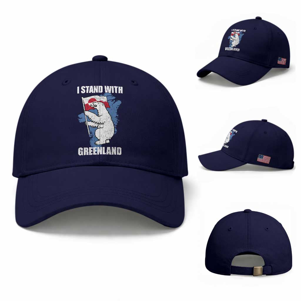 I Stand With Greenland Baseball Cap Polar Bear Greenland Protest