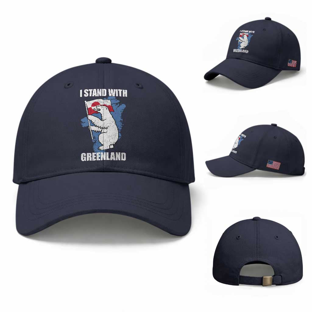 I Stand With Greenland Baseball Cap Polar Bear Greenland Protest