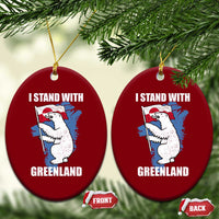 I Stand With Greenland Ceramic Ornament Polar Bear Greenland Protest