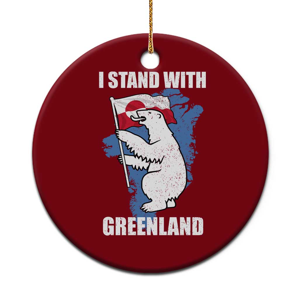 I Stand With Greenland Ceramic Ornament Polar Bear Greenland Protest
