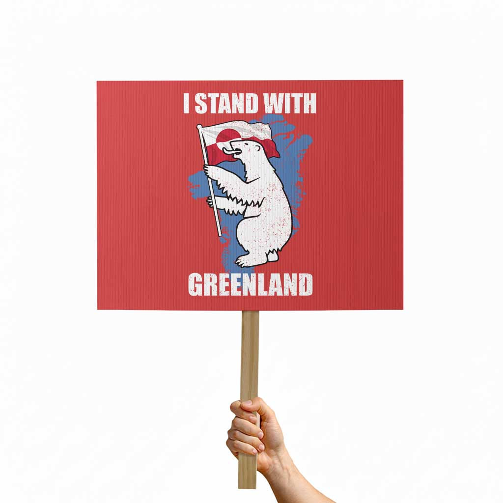 I Stand With Greenland Protest Sign Polar Bear Greenland Protest