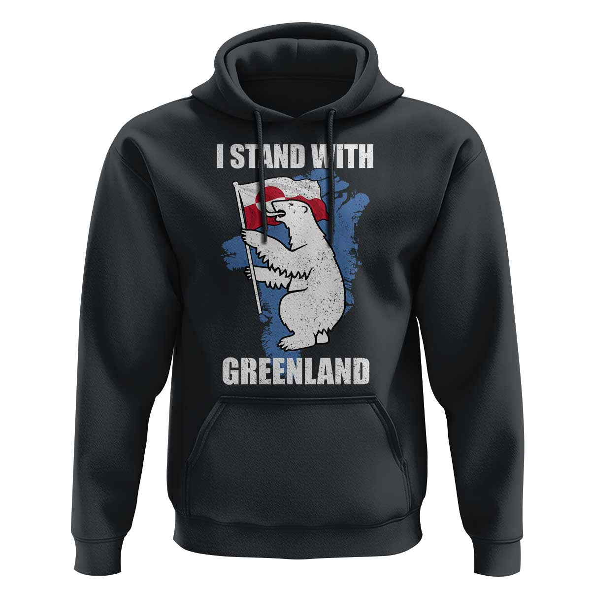 I Stand With Greenland Hoodie Polar Bear Greenland Protest