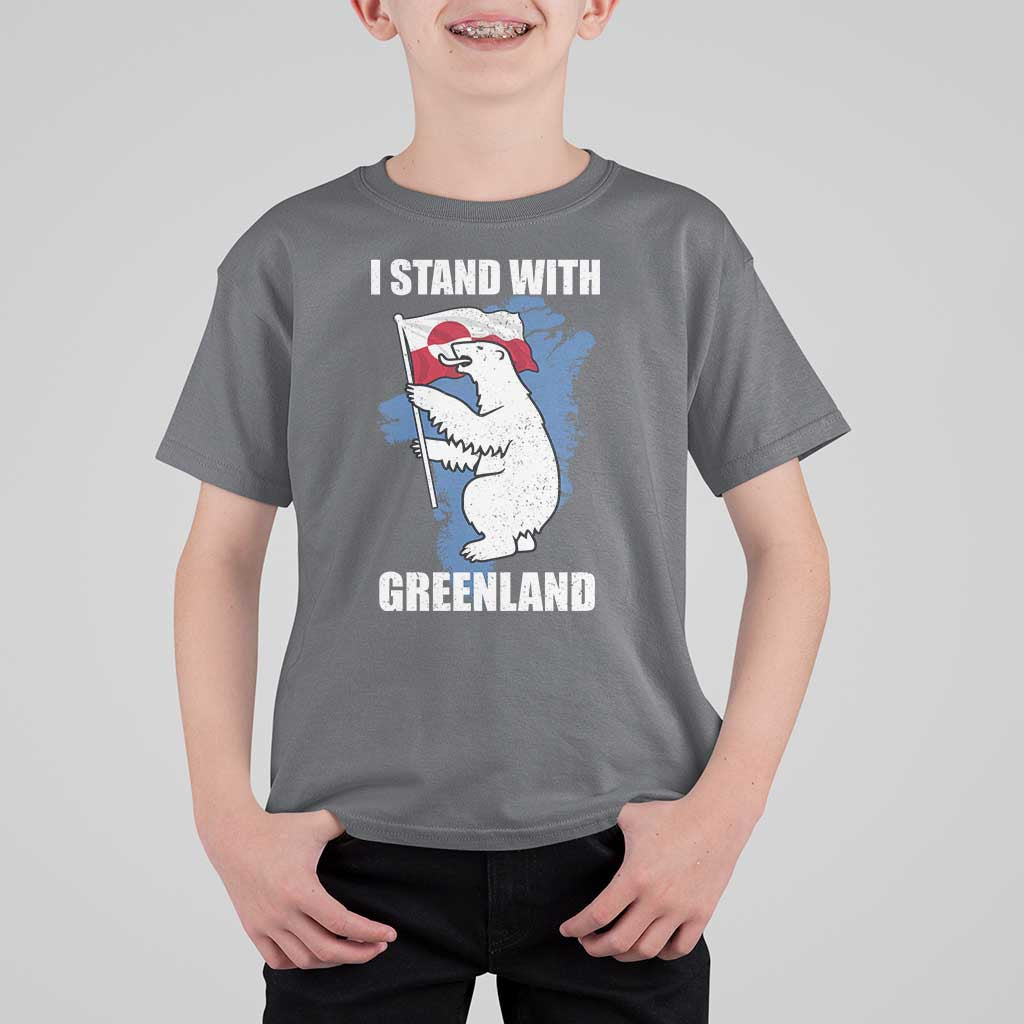 I Stand With Greenland T Shirt For Kid Polar Bear Greenland Protest