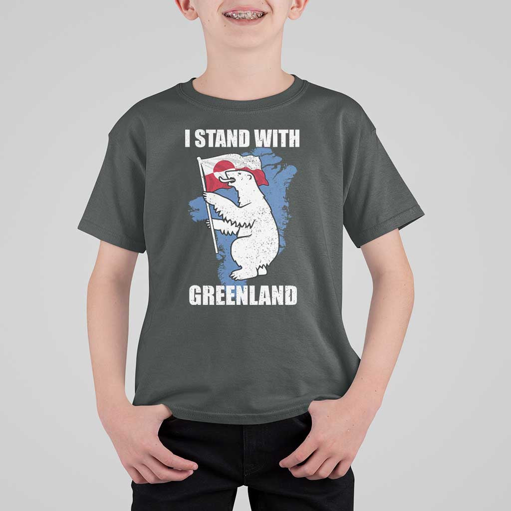 I Stand With Greenland T Shirt For Kid Polar Bear Greenland Protest