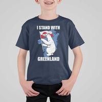 I Stand With Greenland T Shirt For Kid Polar Bear Greenland Protest