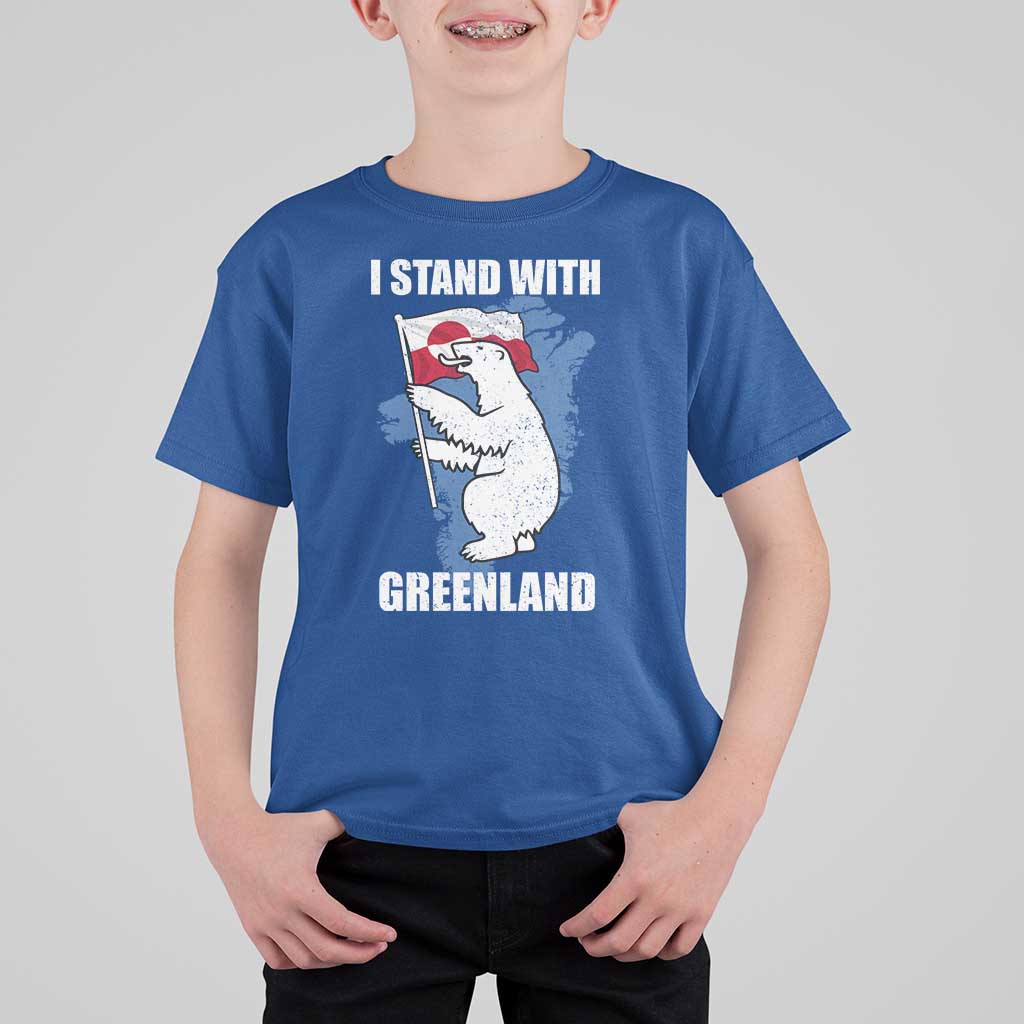 I Stand With Greenland T Shirt For Kid Polar Bear Greenland Protest
