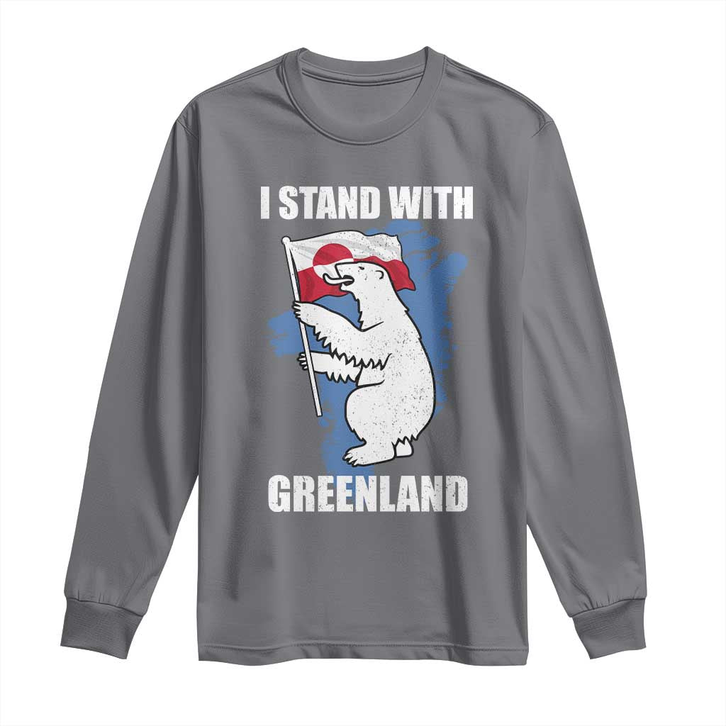 I Stand With Greenland Long Sleeve Shirt Polar Bear Greenland Protest