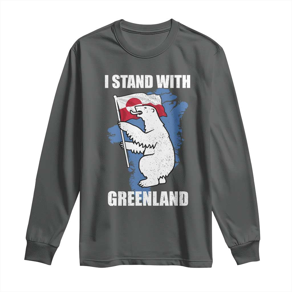 I Stand With Greenland Long Sleeve Shirt Polar Bear Greenland Protest