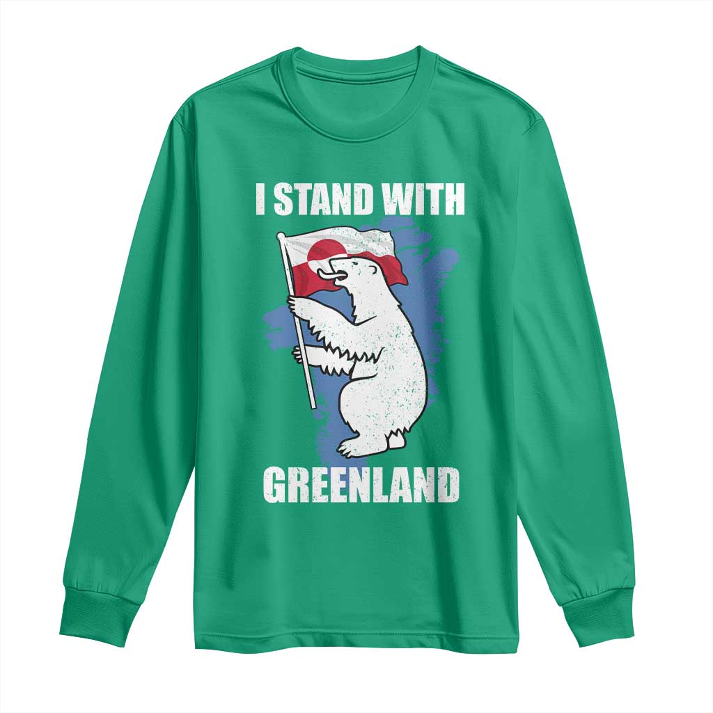 I Stand With Greenland Long Sleeve Shirt Polar Bear Greenland Protest
