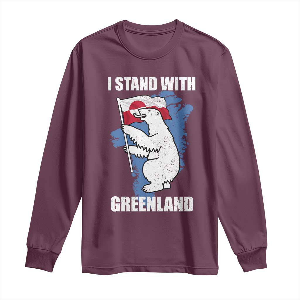 I Stand With Greenland Long Sleeve Shirt Polar Bear Greenland Protest