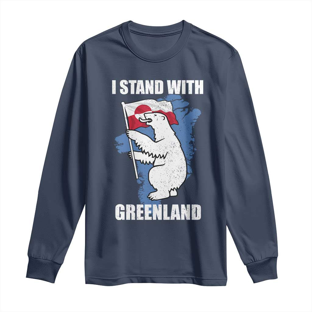 I Stand With Greenland Long Sleeve Shirt Polar Bear Greenland Protest