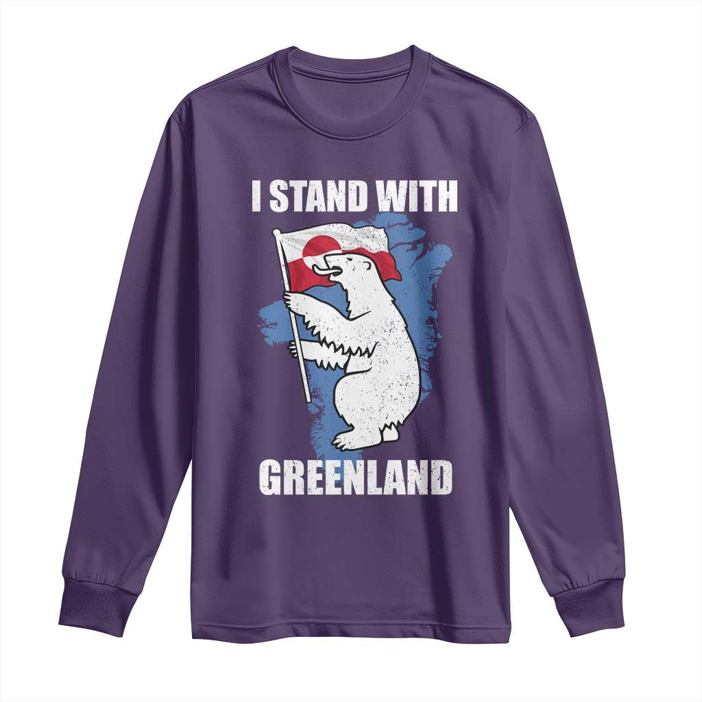 I Stand With Greenland Long Sleeve Shirt Polar Bear Greenland Protest