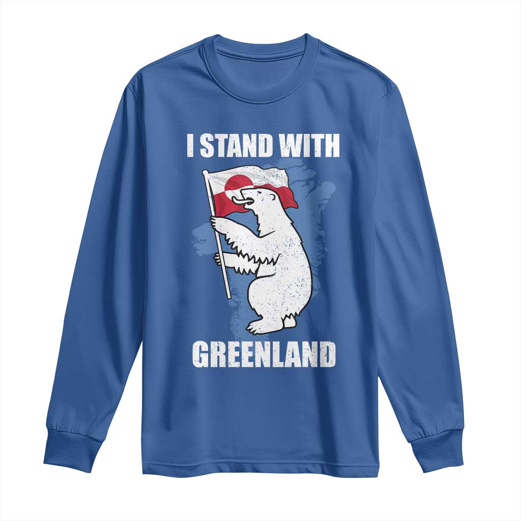 I Stand With Greenland Long Sleeve Shirt Polar Bear Greenland Protest