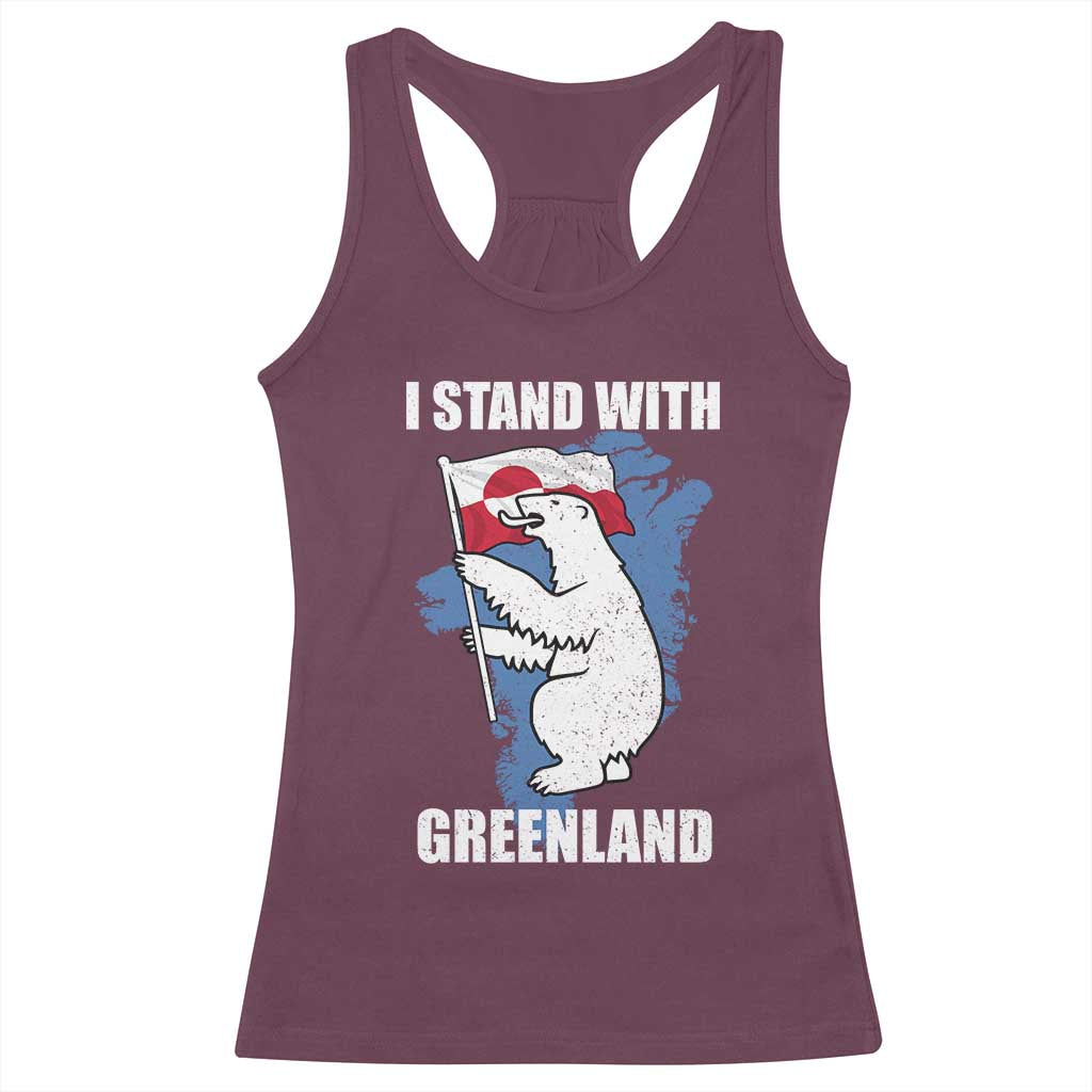 I Stand With Greenland Racerback Tank Top Polar Bear Greenland Protest