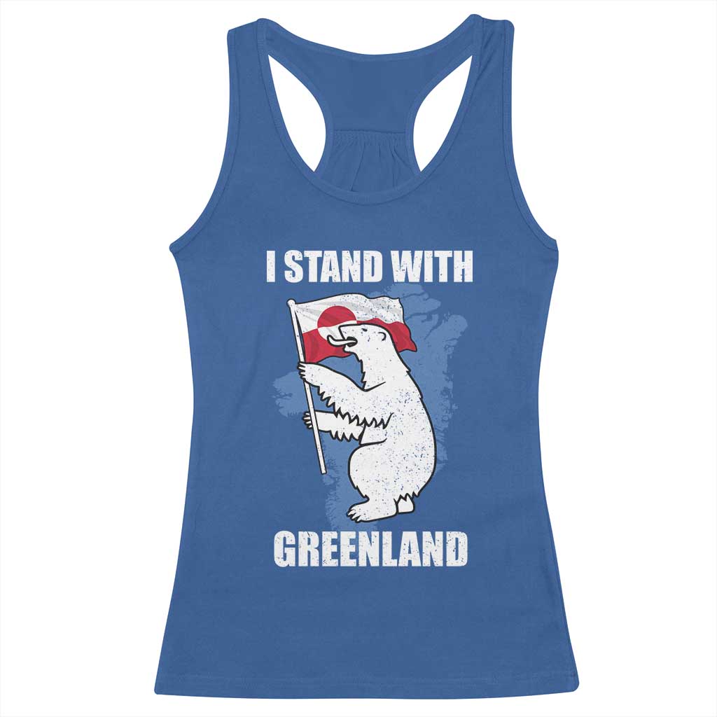 I Stand With Greenland Racerback Tank Top Polar Bear Greenland Protest