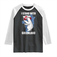 I Stand With Greenland Raglan Shirt Polar Bear Greenland Protest