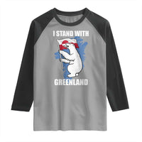 I Stand With Greenland Raglan Shirt Polar Bear Greenland Protest