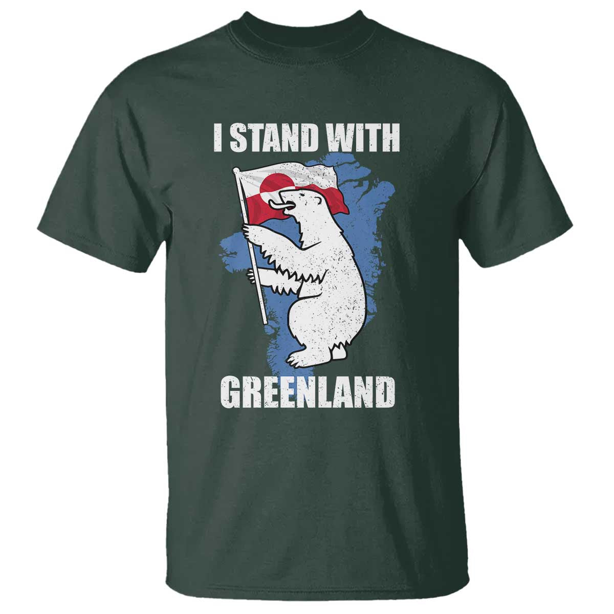 I Stand With Greenland T Shirt Polar Bear Greenland Protest