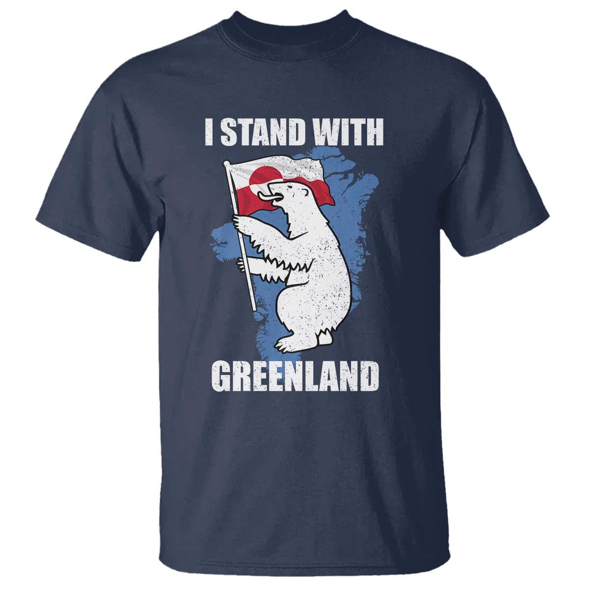 I Stand With Greenland T Shirt Polar Bear Greenland Protest