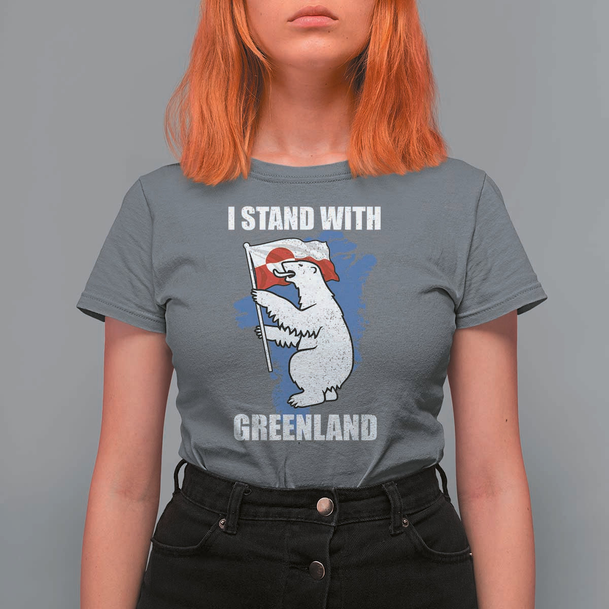 I Stand With Greenland T Shirt For Women Polar Bear Greenland Protest