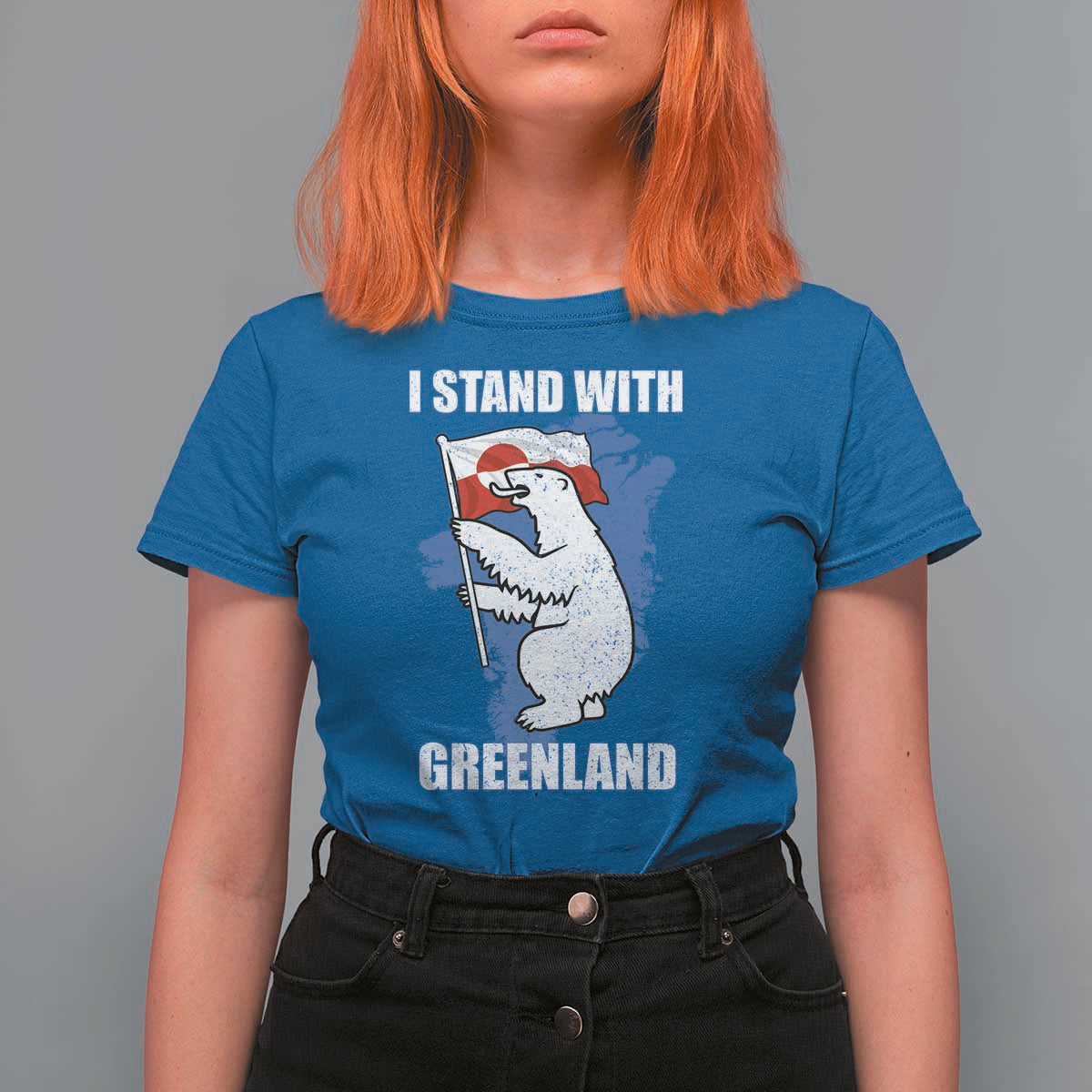 I Stand With Greenland T Shirt For Women Polar Bear Greenland Protest