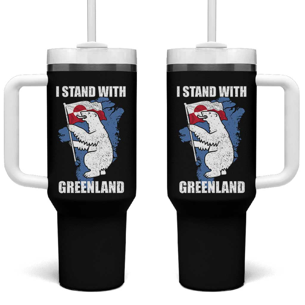 I Stand With Greenland Tumbler With Handle Polar Bear Greenland Protest