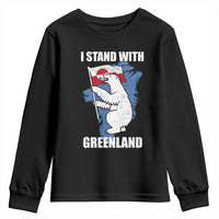 I Stand With Greenland Youth Sweatshirt Polar Bear Greenland Protest