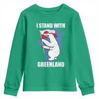 I Stand With Greenland Youth Sweatshirt Polar Bear Greenland Protest