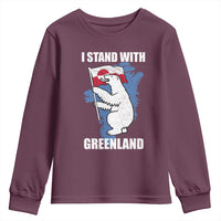 I Stand With Greenland Youth Sweatshirt Polar Bear Greenland Protest