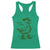 Funny St Patrick's Day Lucky Goose On The Loose Racerback Tank Top Cowboy Goose Shamrock