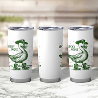 Funny St Patrick's Day Lucky Goose On The Loose Tumbler Cup Cowboy Goose Shamrock