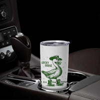 Funny St Patrick's Day Lucky Goose On The Loose Tumbler Cup Cowboy Goose Shamrock