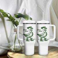 Funny St Patrick's Day Lucky Goose On The Loose Tumbler With Handle Cowboy Goose Shamrock