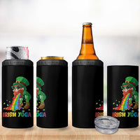 Funny Irish Yoga St Patrick's Day Beer Drinking 4 in 1 Can Cooler Tumbler Drunk Leprechaun - Wonder Print Shop