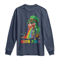 Funny Irish Yoga St Patrick's Day Beer Drinking Long Sleeve Shirt Drunk Leprechaun
