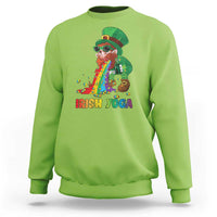 Funny Irish Yoga St Patrick's Day Beer Drinking Sweatshirt Drunk Leprechaun