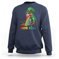 Funny Irish Yoga St Patrick's Day Beer Drinking Sweatshirt Drunk Leprechaun