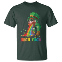 Funny Irish Yoga St Patrick's Day Beer Drinking T Shirt Drunk Leprechaun