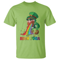 Funny Irish Yoga St Patrick's Day Beer Drinking T Shirt Drunk Leprechaun