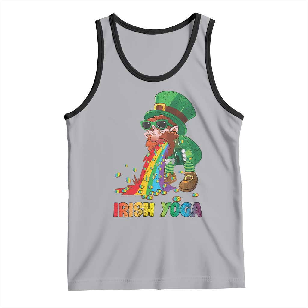 Funny Irish Yoga St Patrick's Day Beer Drinking Tank Top Drunk Leprechaun