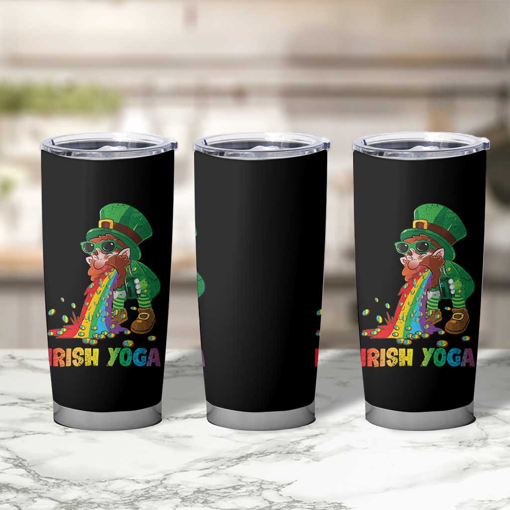 Funny Irish Yoga St Patrick's Day Beer Drinking Tumbler Cup Drunk Leprechaun - Wonder Print Shop