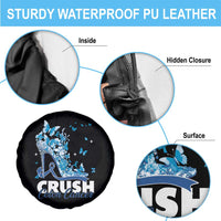 Crush Colon Cancer Spare Tire Cover Colorectal Cancer Awareness Bling Blue Ribbon High Heel