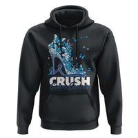 Crush Colon Cancer Hoodie Colorectal Cancer Awareness Bling Blue Ribbon High Heel