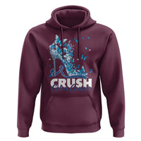 Crush Colon Cancer Hoodie Colorectal Cancer Awareness Bling Blue Ribbon High Heel
