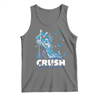 Crush Colon Cancer Tank Top Colorectal Cancer Awareness Bling Blue Ribbon High Heel