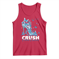 Crush Colon Cancer Tank Top Colorectal Cancer Awareness Bling Blue Ribbon High Heel
